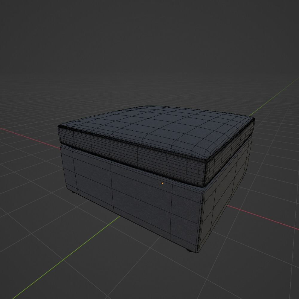 Harris Large Square Ottoman 3D model_3