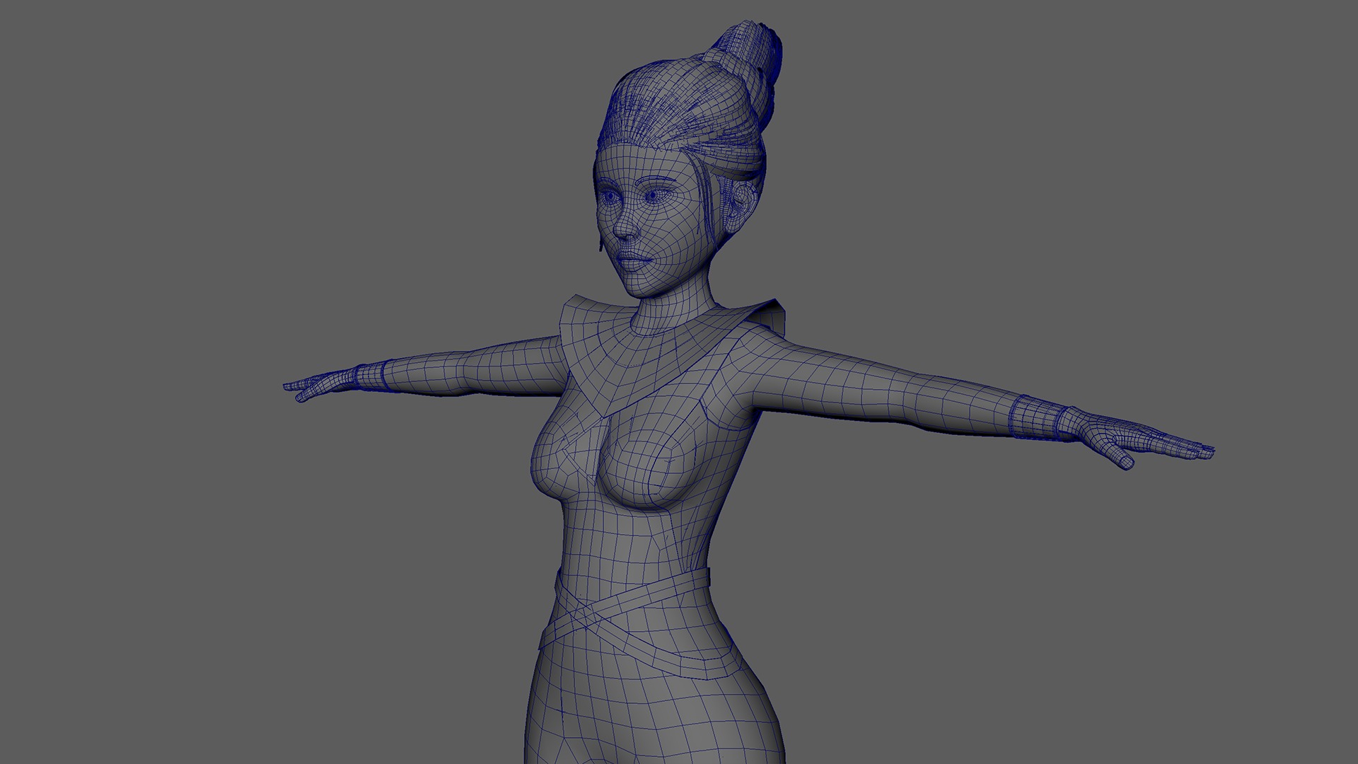 Semi-Realistic Warrior Girl Feng Huo With RIG Low-poly 3D model_10