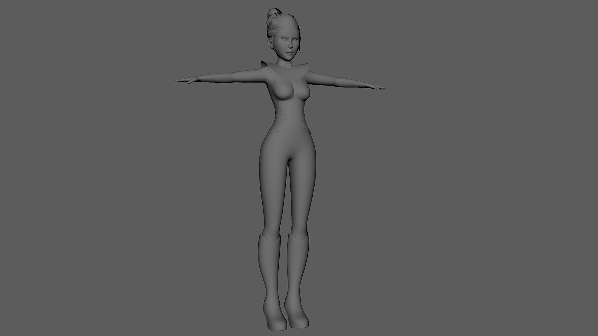 Semi-Realistic Warrior Girl Feng Huo With RIG Low-poly 3D model_14