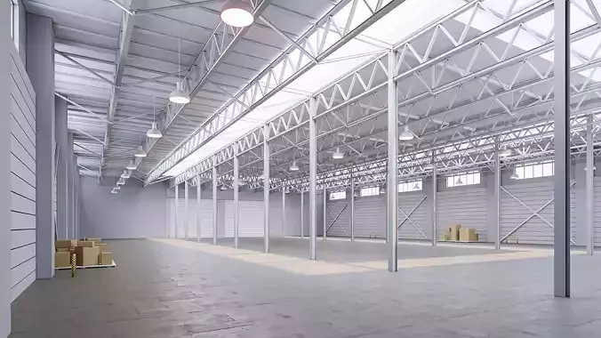 low poly warehouse 20 Low-poly 3D model