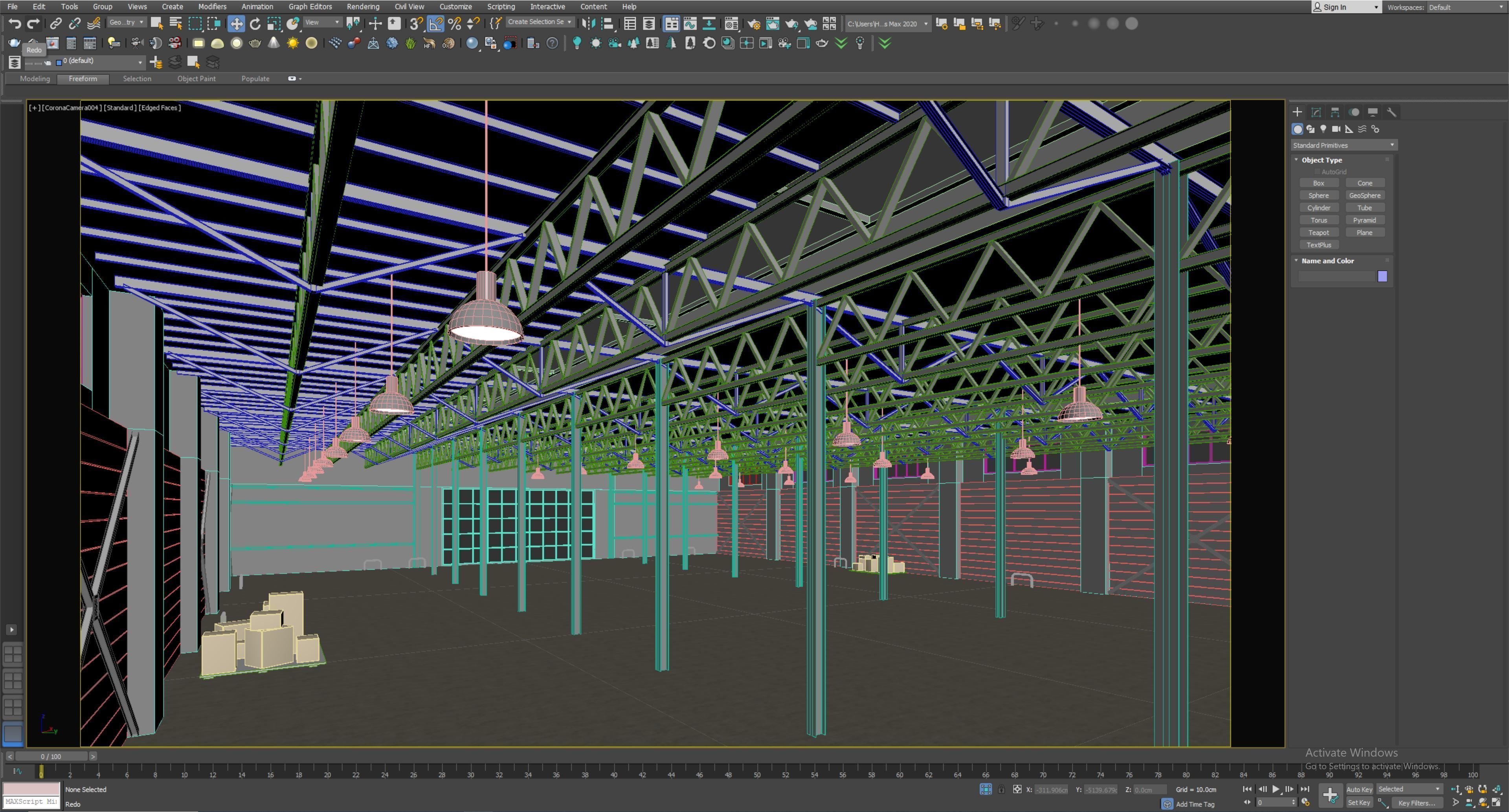low poly warehouse 20 Low-poly 3D model_7