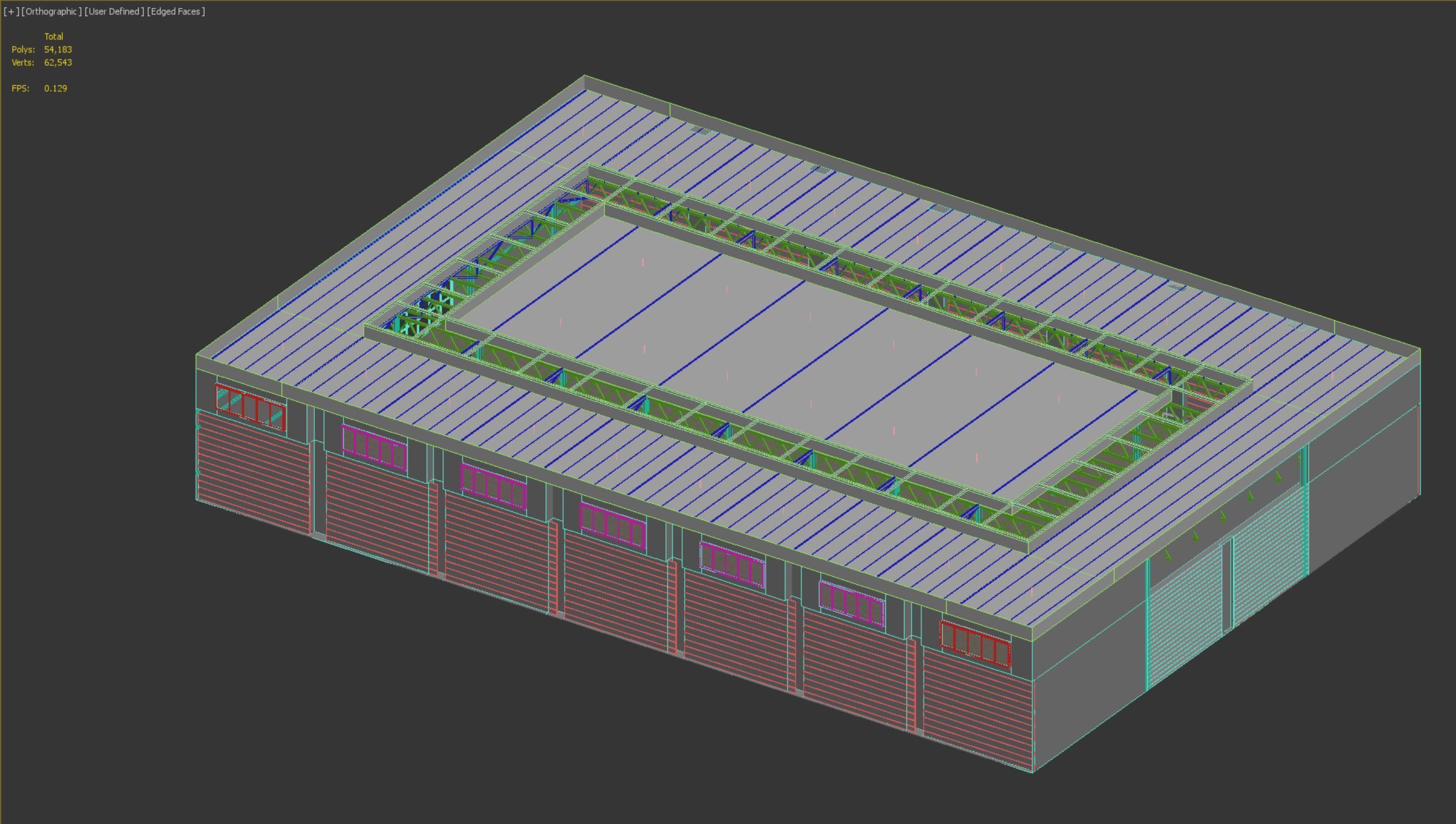 low poly warehouse 20 Low-poly 3D model_10