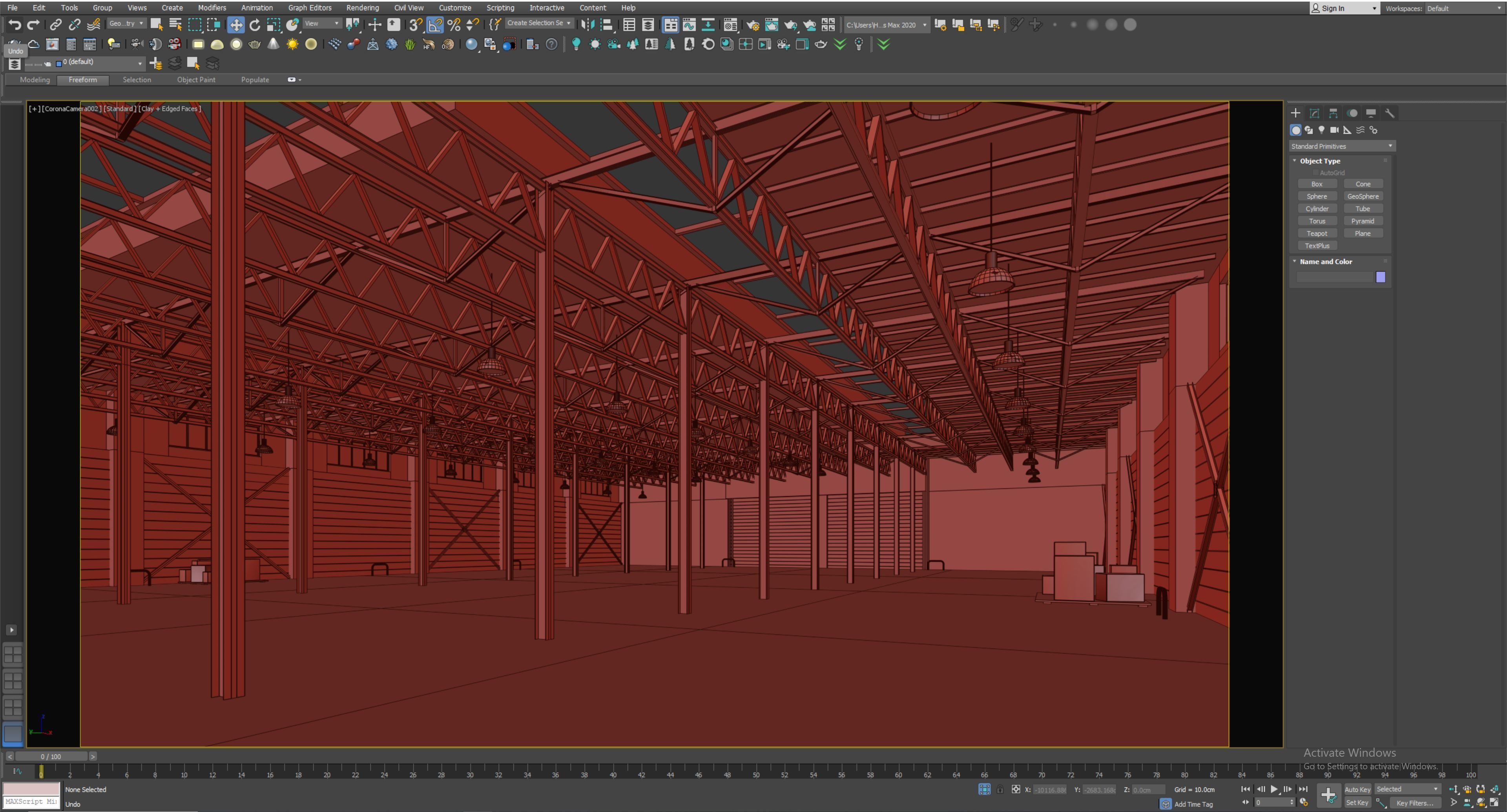 low poly warehouse 20 Low-poly 3D model_6