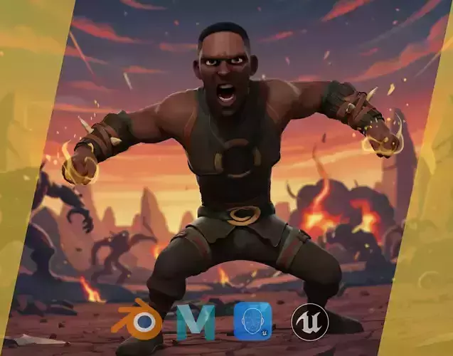 Tribal Warrior  Stylized Toon Fighter