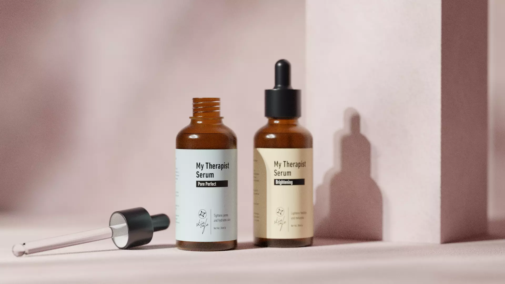 Cosmetics Serum 4 Animation and full Studio LIght 3D model