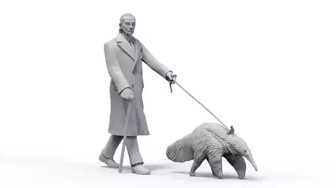 Salvador Dali  and anteater 3D print model