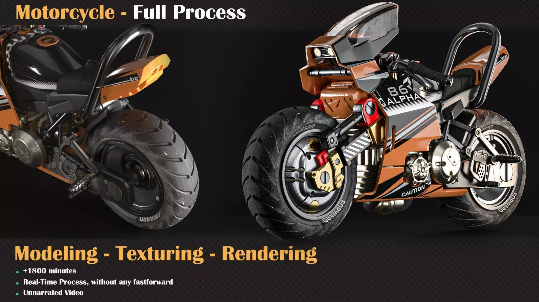 Motorcycle Tutorial Full process 3D model