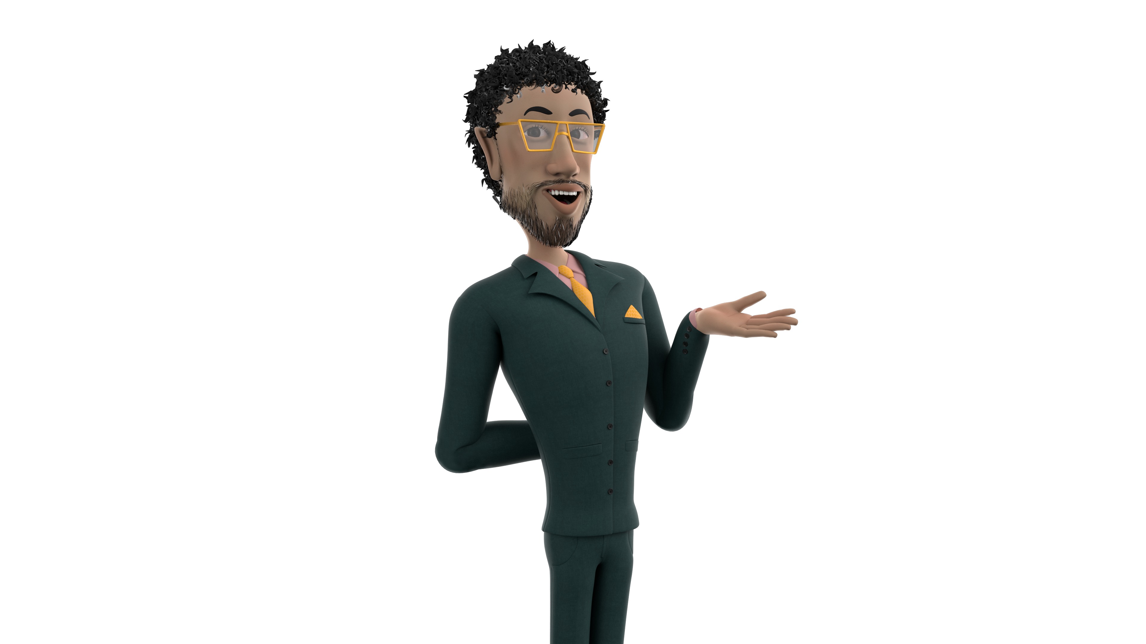 Cartoon BOSS Character With Rig Low-poly 3D model_6