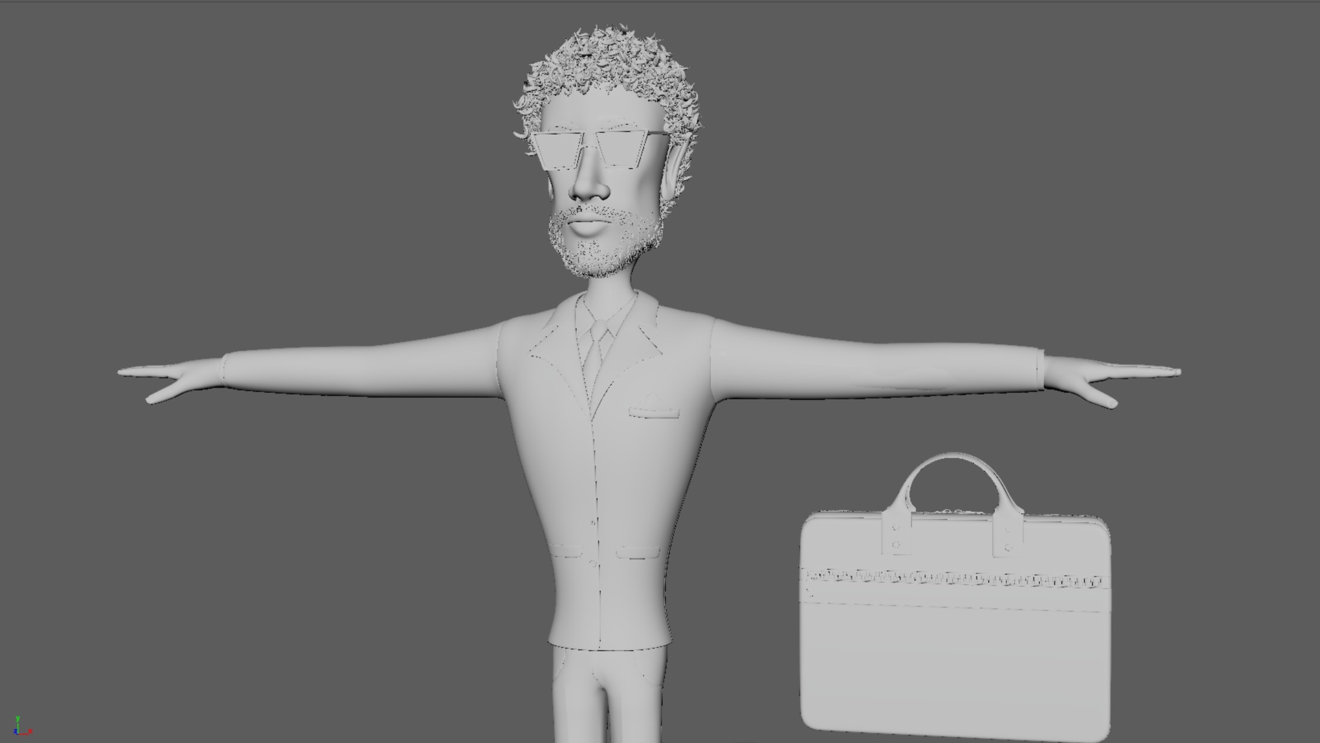 Cartoon BOSS Character With Rig Low-poly 3D model_10