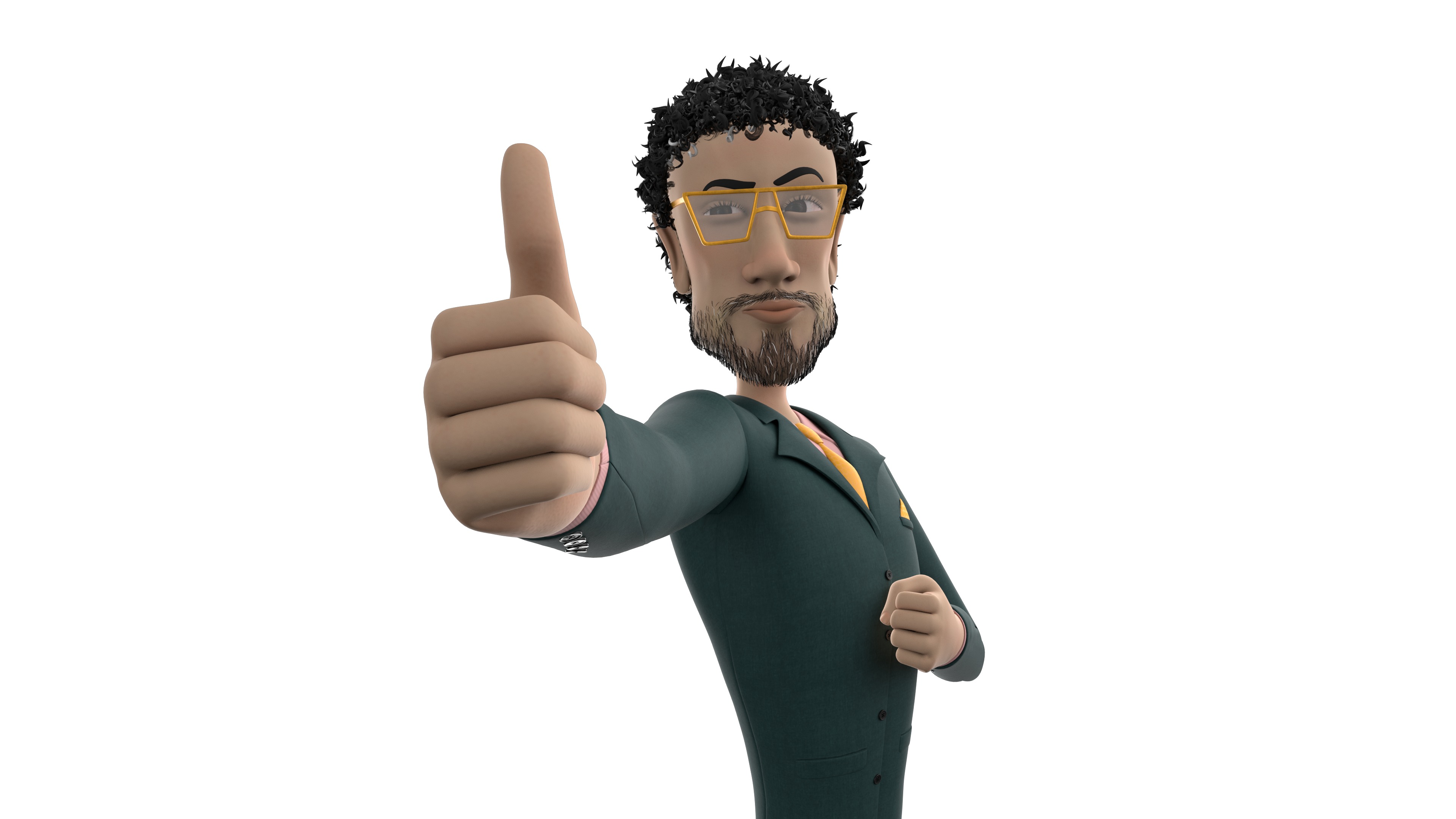 Cartoon BOSS Character With Rig Low-poly 3D model_7