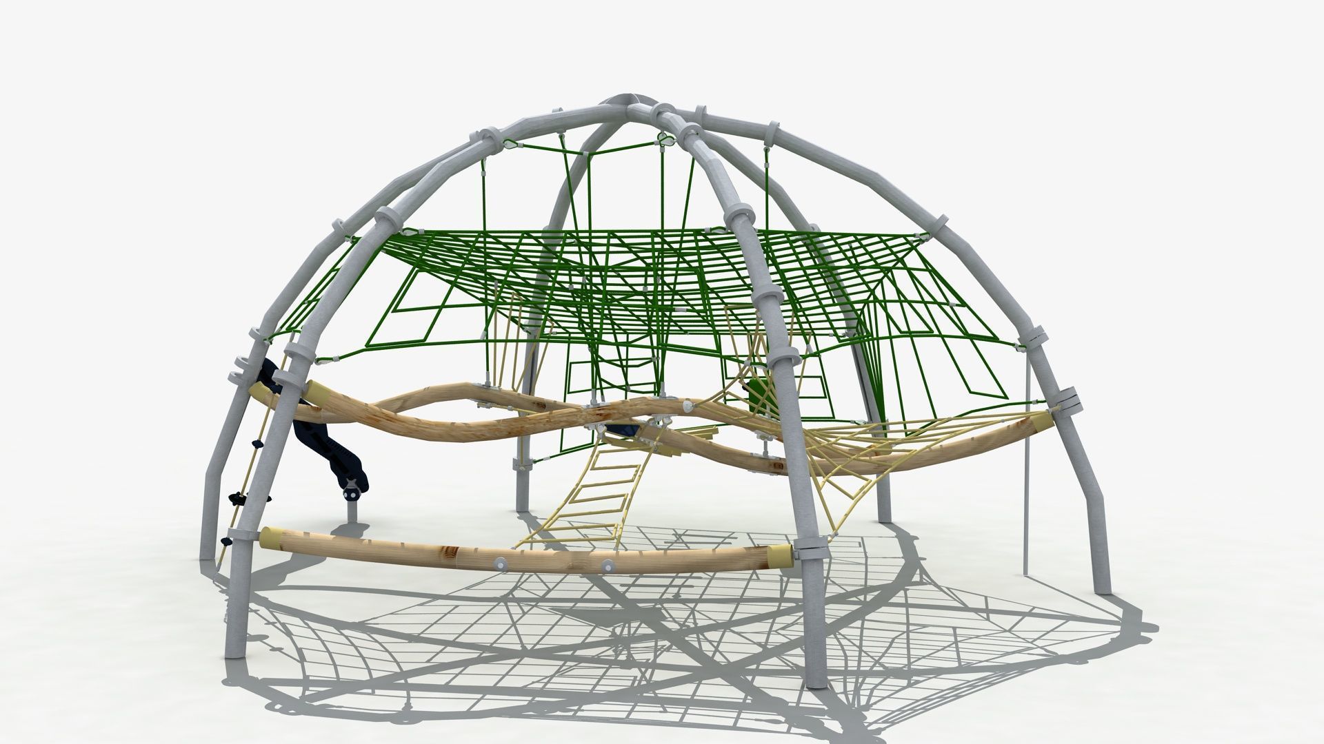 Rope and net climbing combination 3D model_3