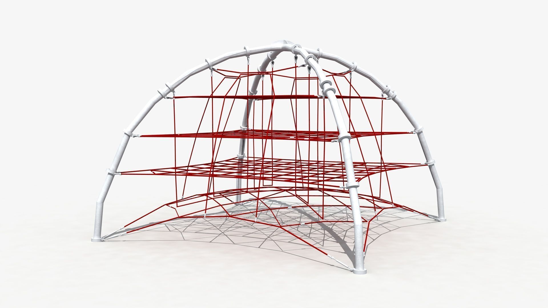 Rope and net climbing combination 3D model_4