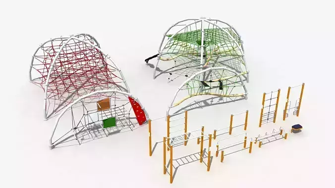 Rope and net climbing combination