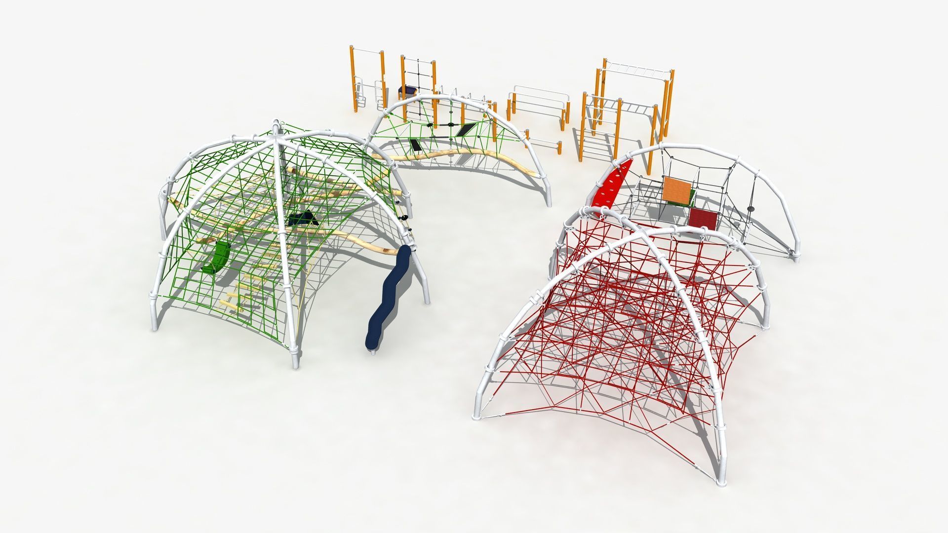 Rope and net climbing combination 3D model_2