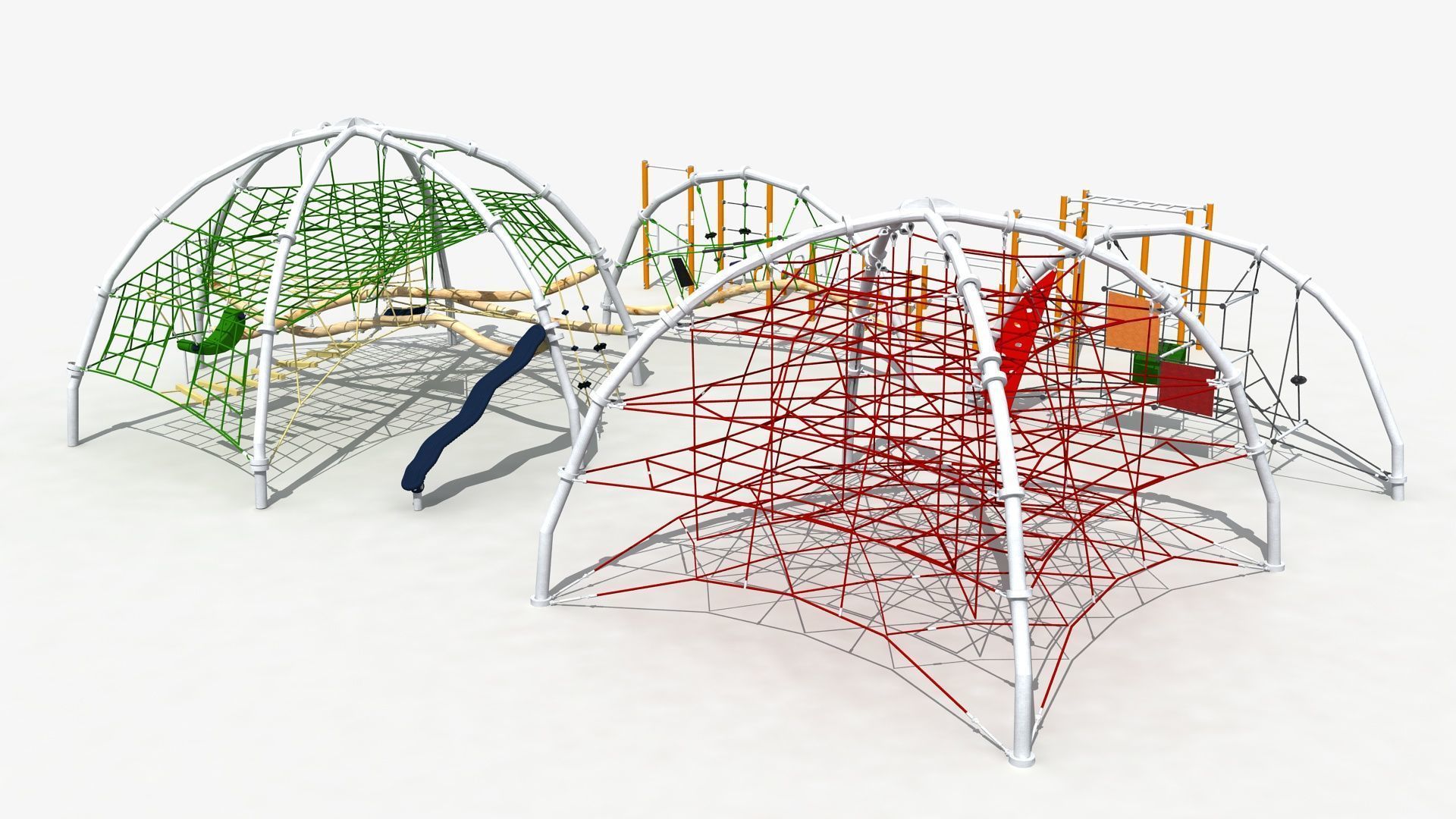 Rope and net climbing combination 3D model_8