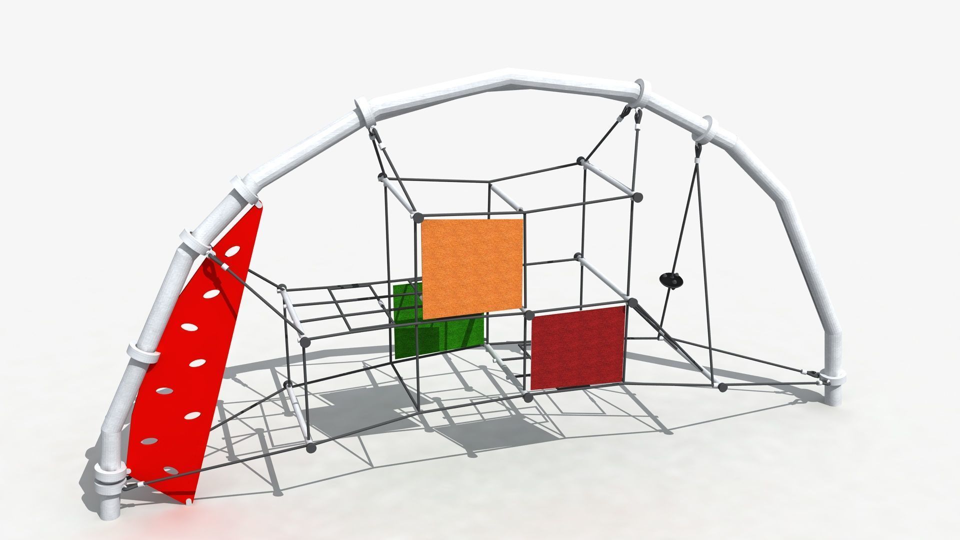 Rope and net climbing combination 3D model_7
