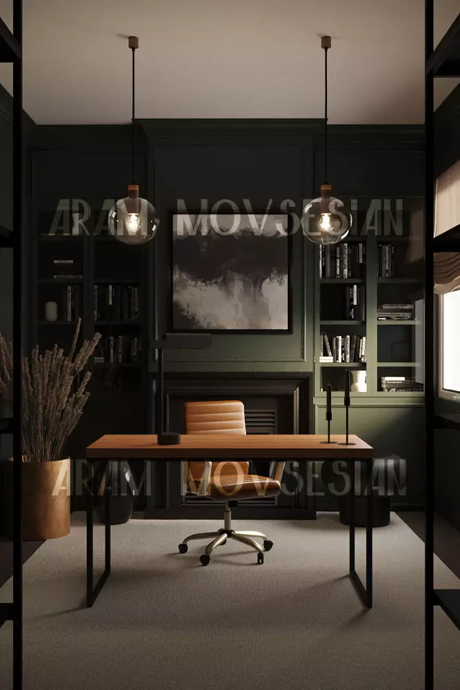 Dark office Free 3D model