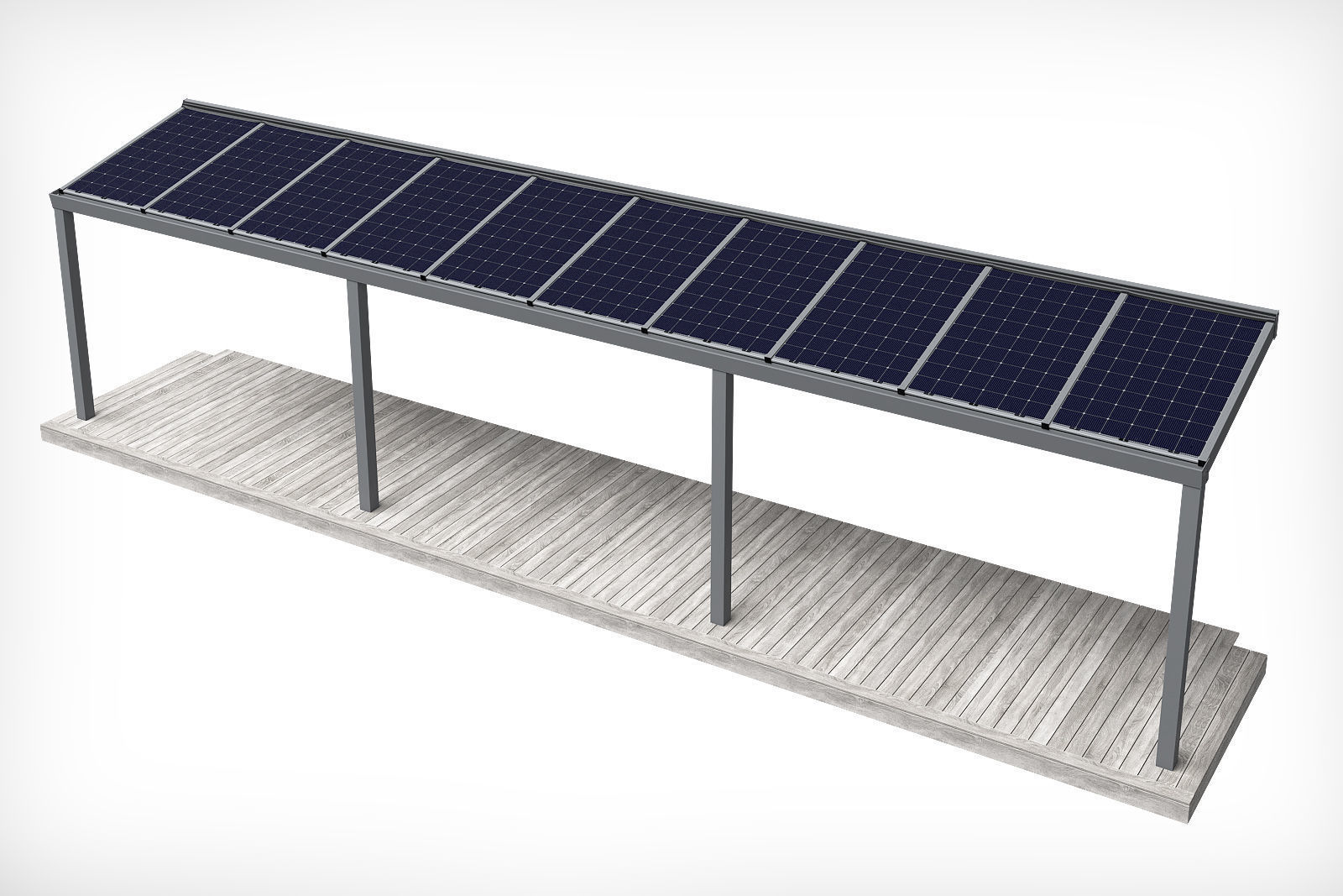 Solar terrace roof 3D model_7