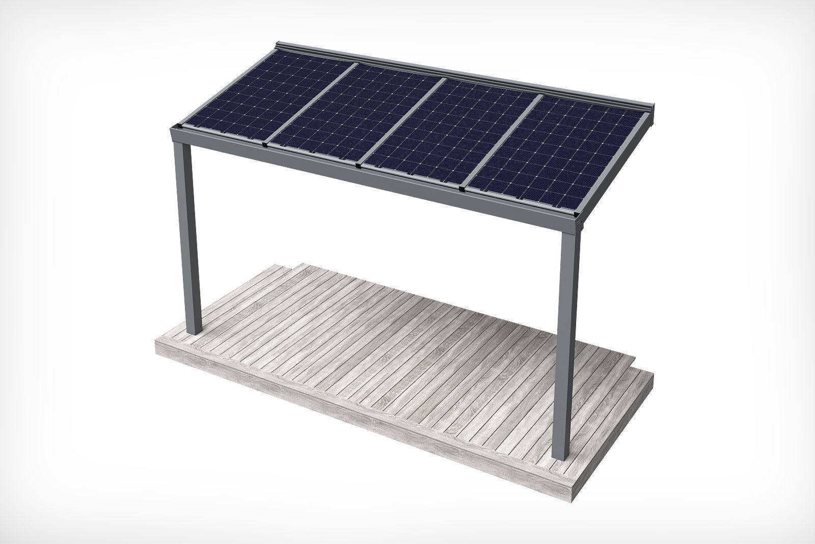 Solar terrace roof 3D model_1