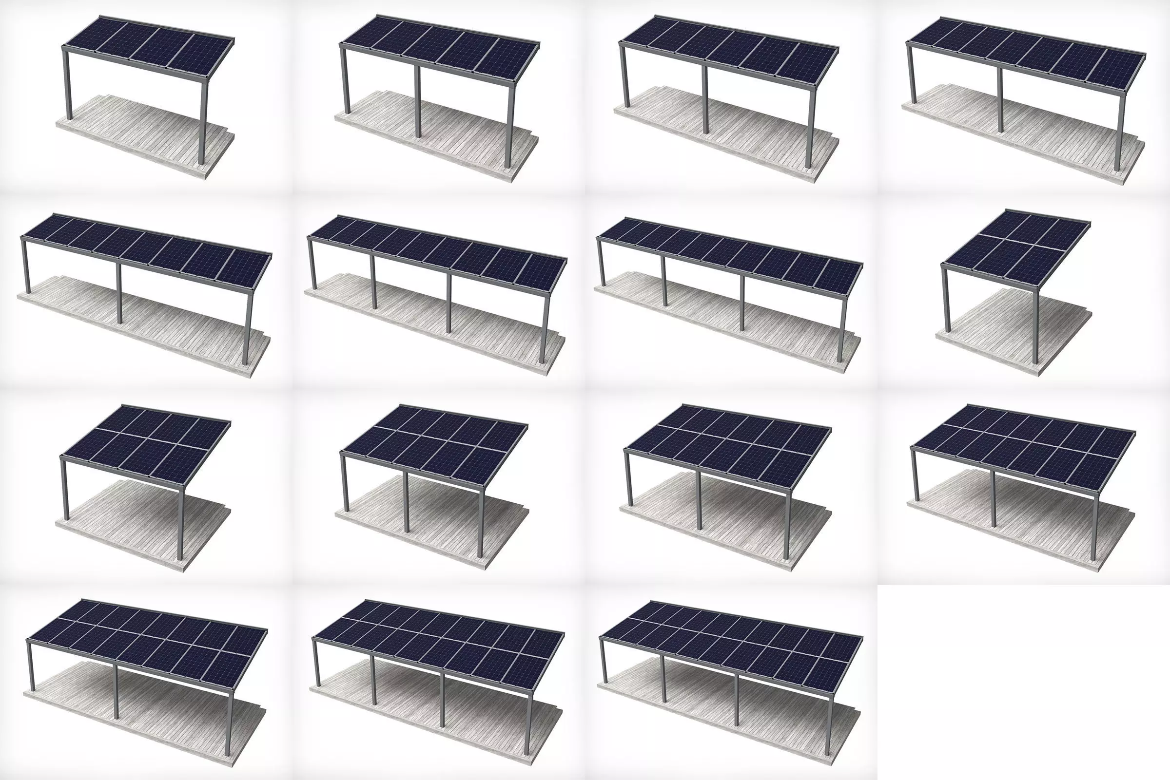 Solar terrace roof 3D model_0