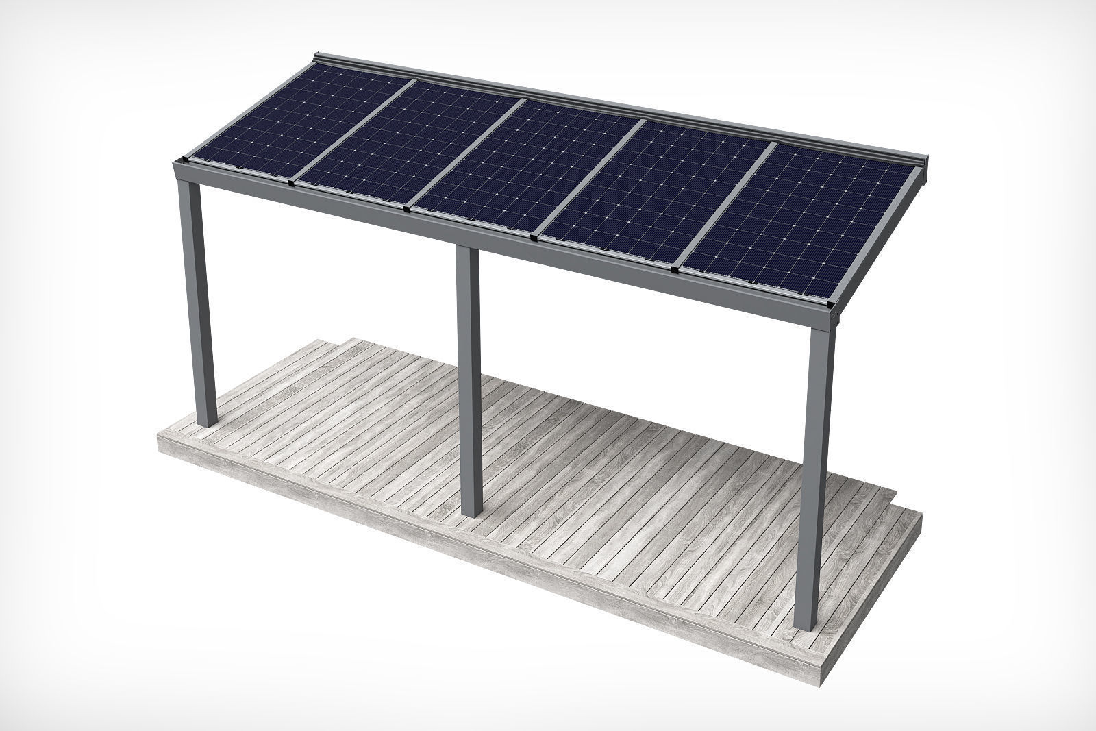 Solar terrace roof 3D model_2
