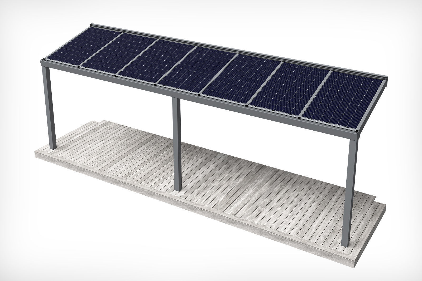 Solar terrace roof 3D model_4