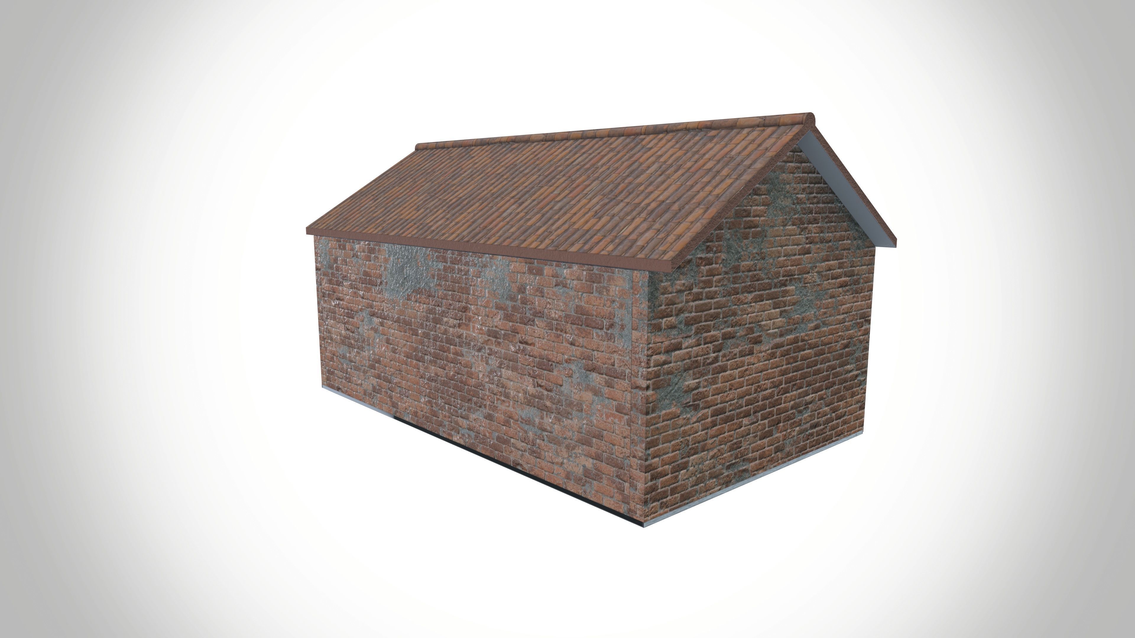 Bricks Village House Low-poly 3D model_5
