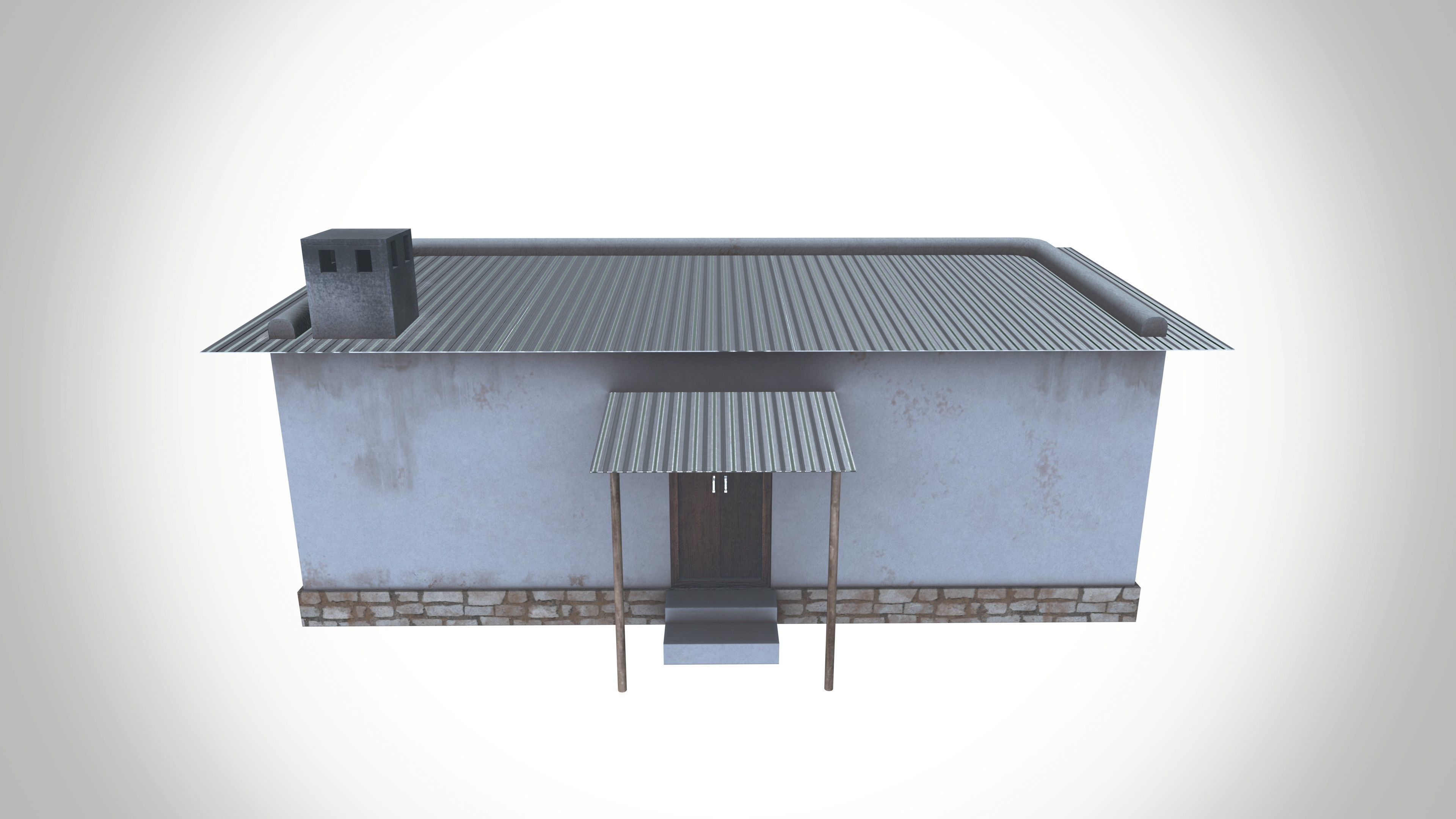 Albester village house Low-poly 3D model_3