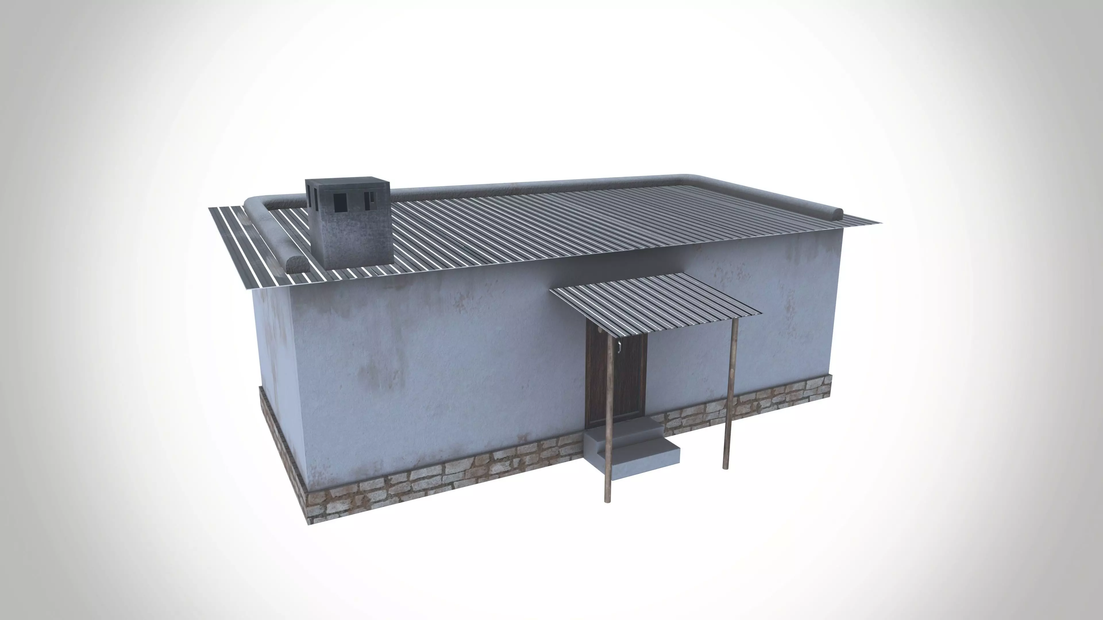 Albester village house Low-poly 3D model_0