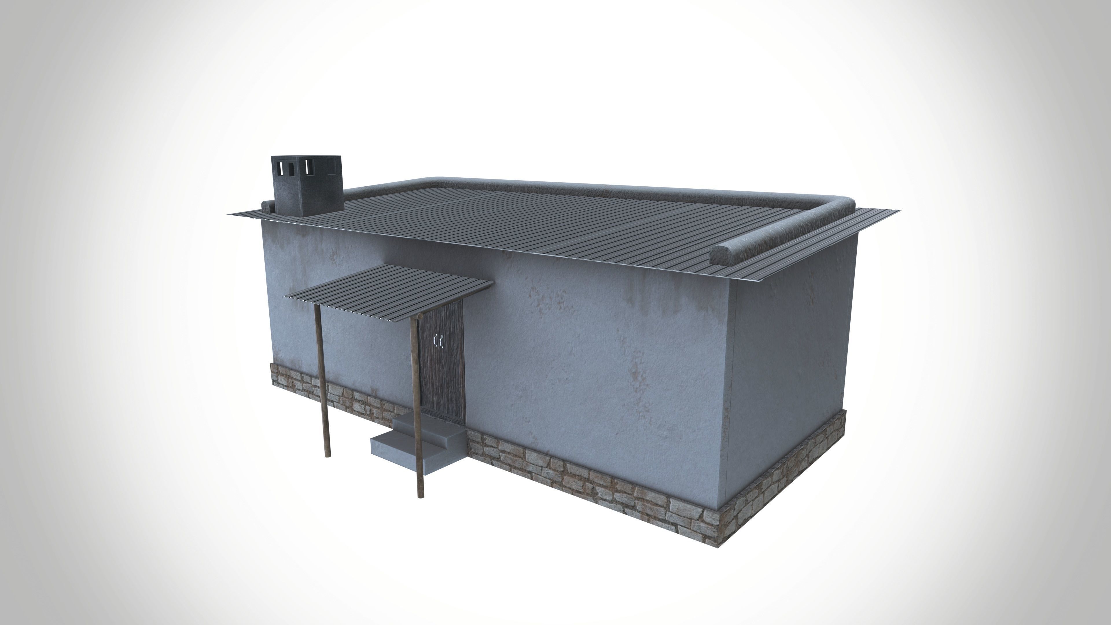 Albester village house Low-poly 3D model_2