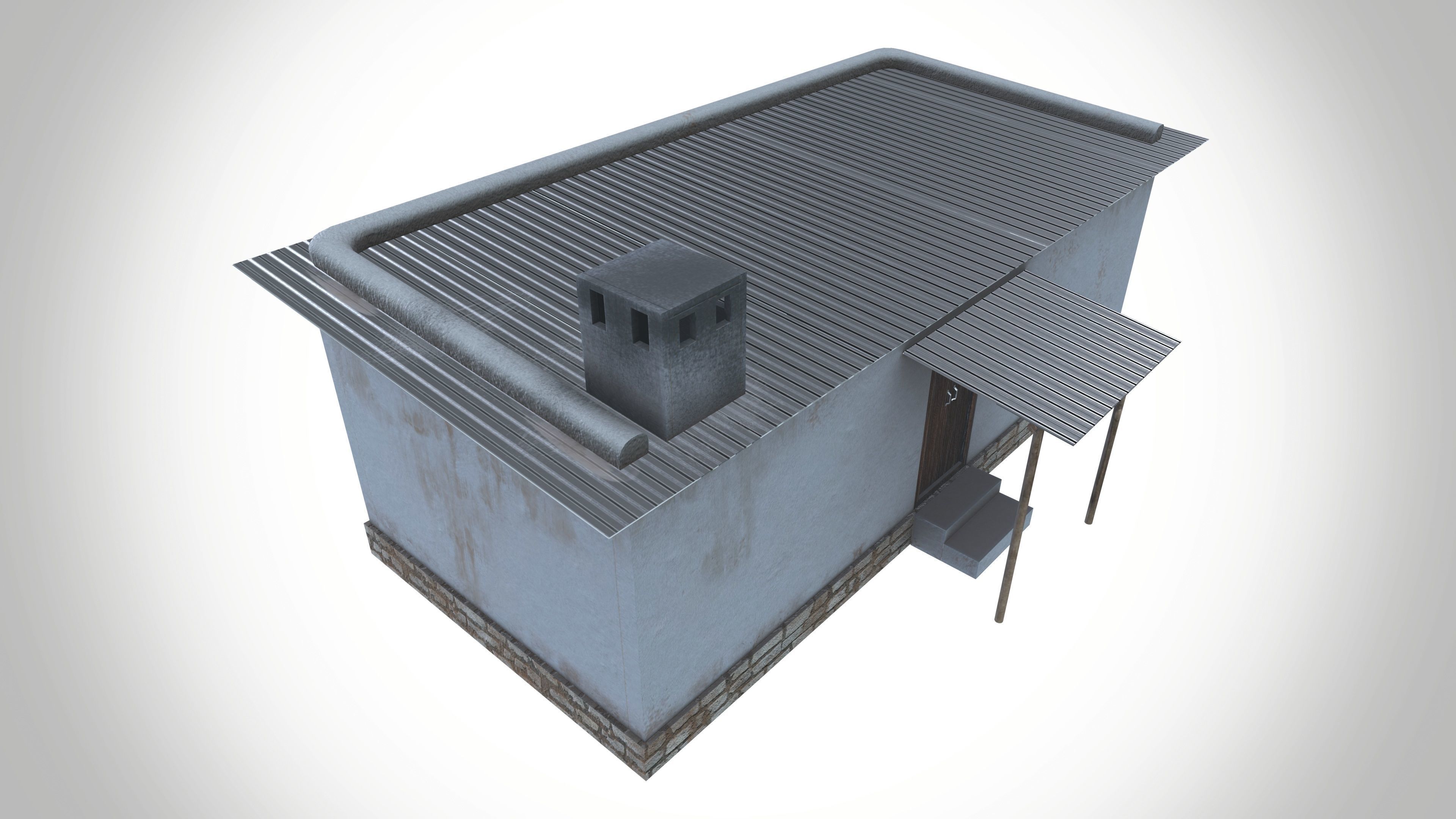 Albester village house Low-poly 3D model_7