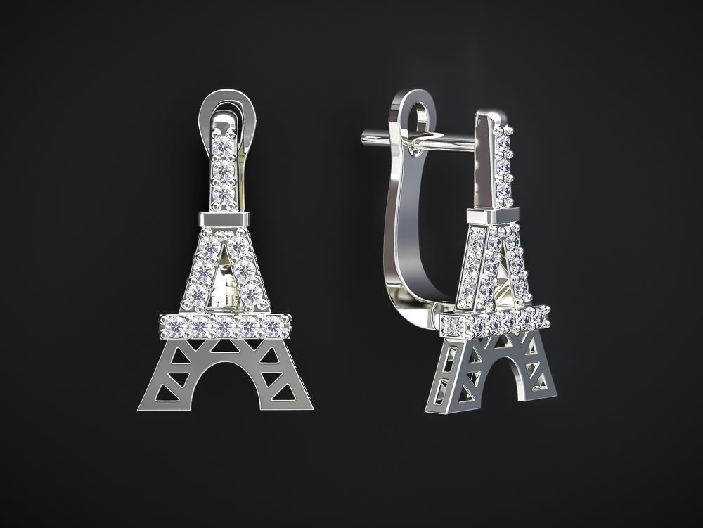 EIFFEL TOWER EARRINGS 3D print model_1