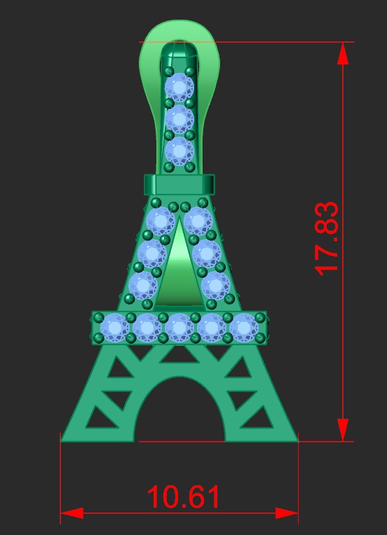 EIFFEL TOWER EARRINGS 3D print model_2