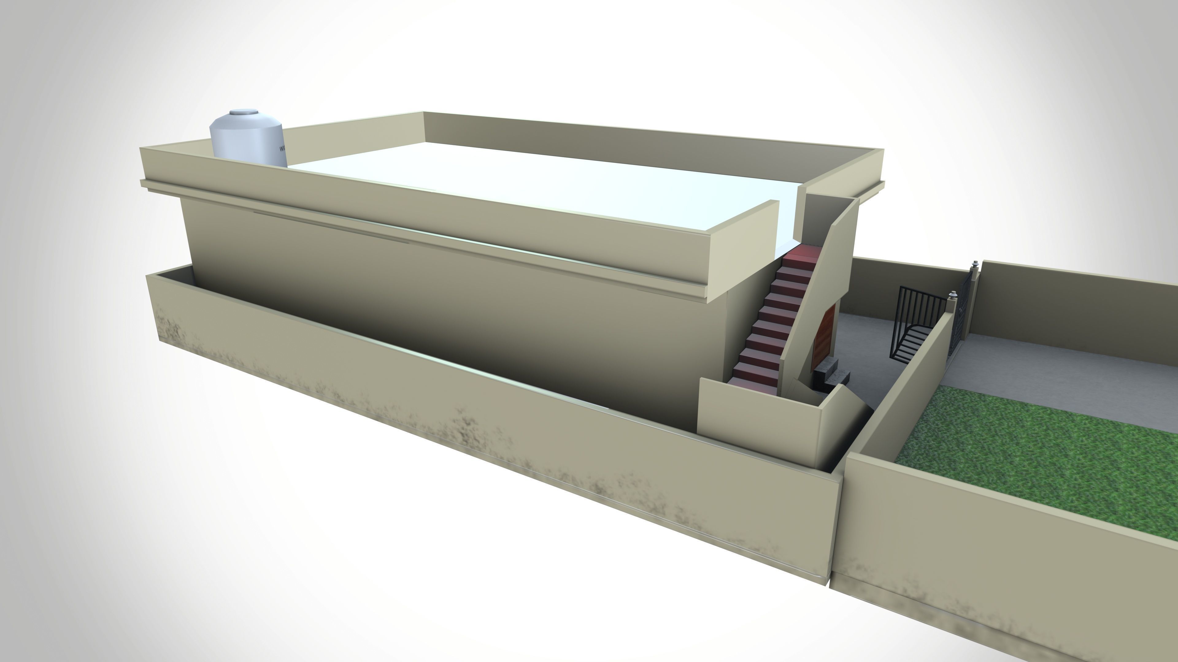 Village House Low-poly 3D model_6