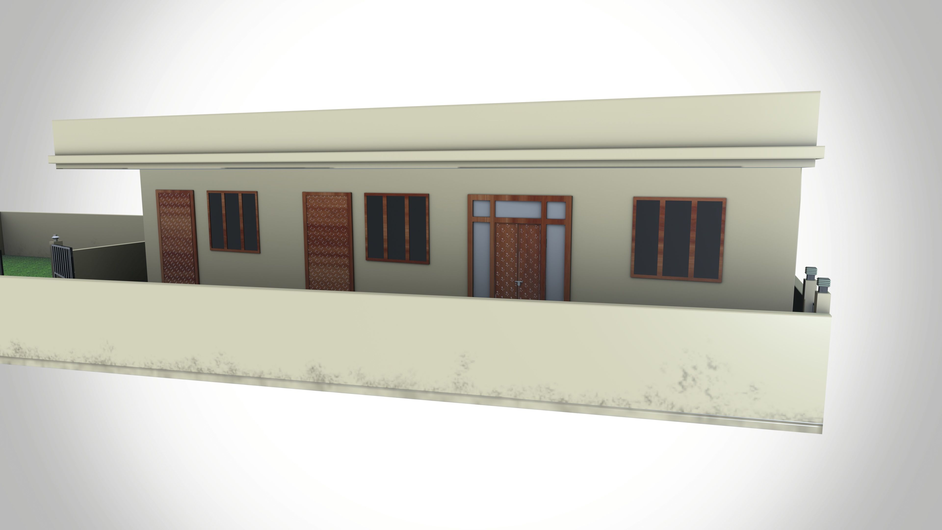 Village House Low-poly 3D model_8