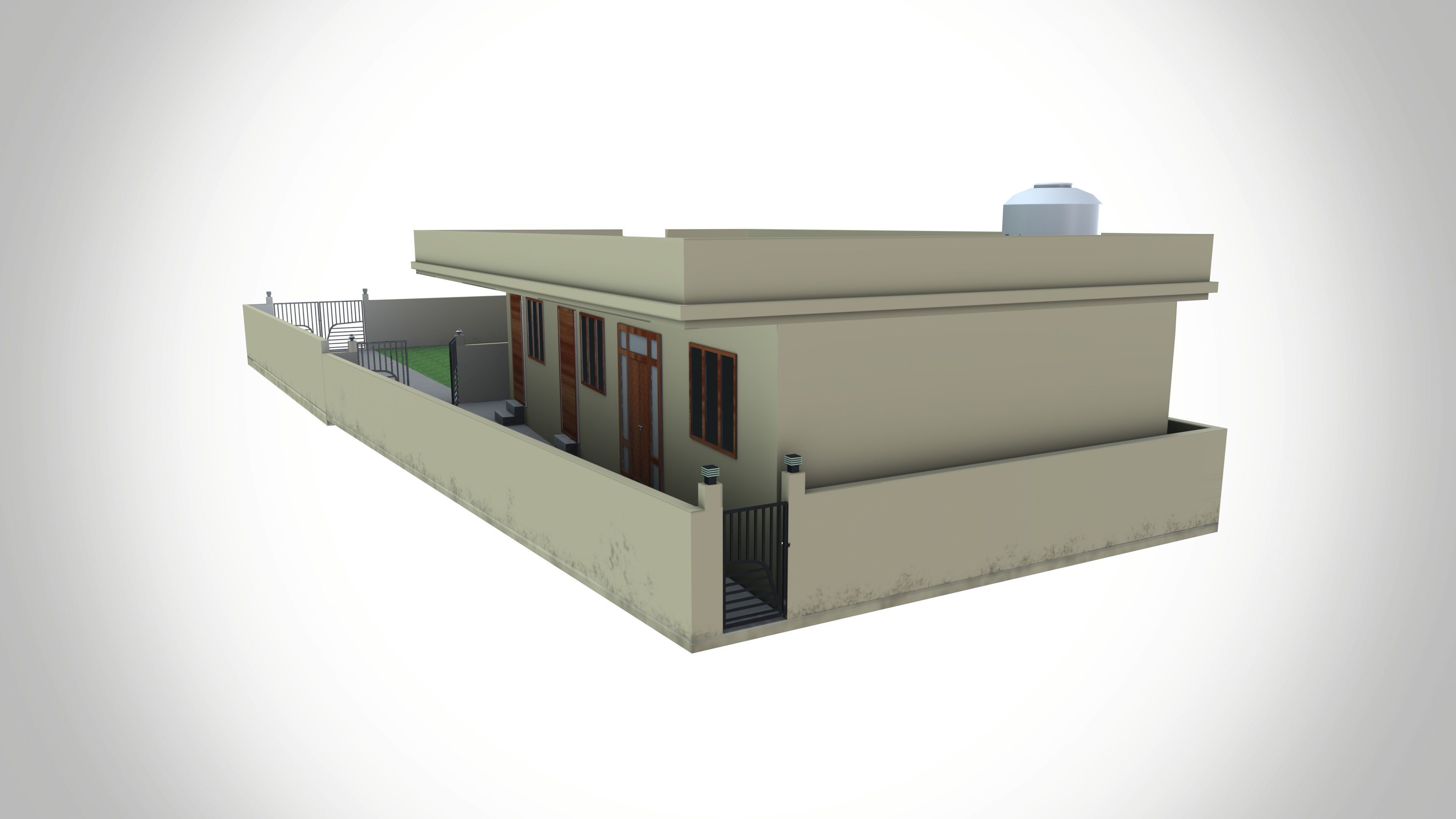 Village House Low-poly 3D model_3