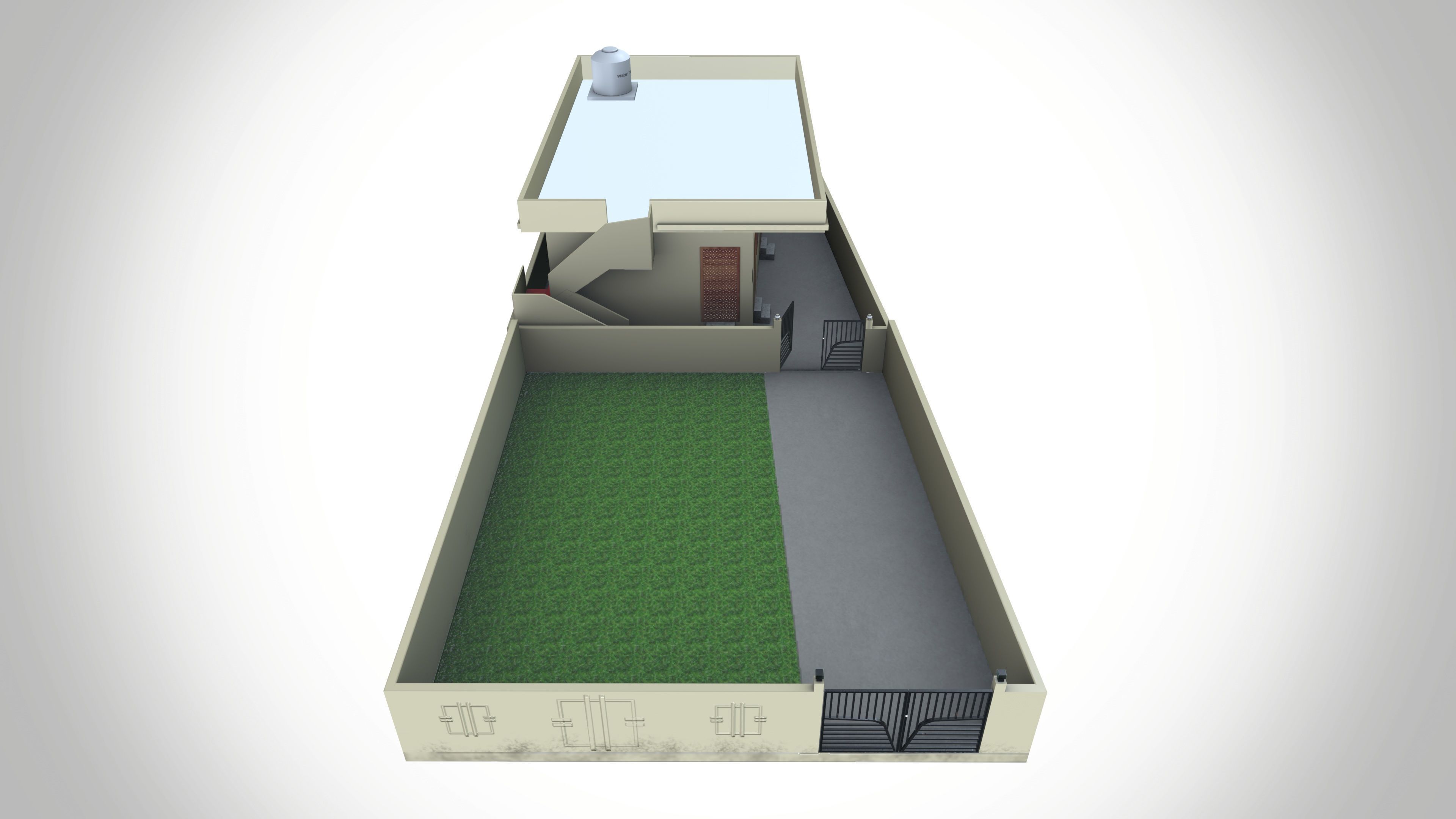Village House Low-poly 3D model_5