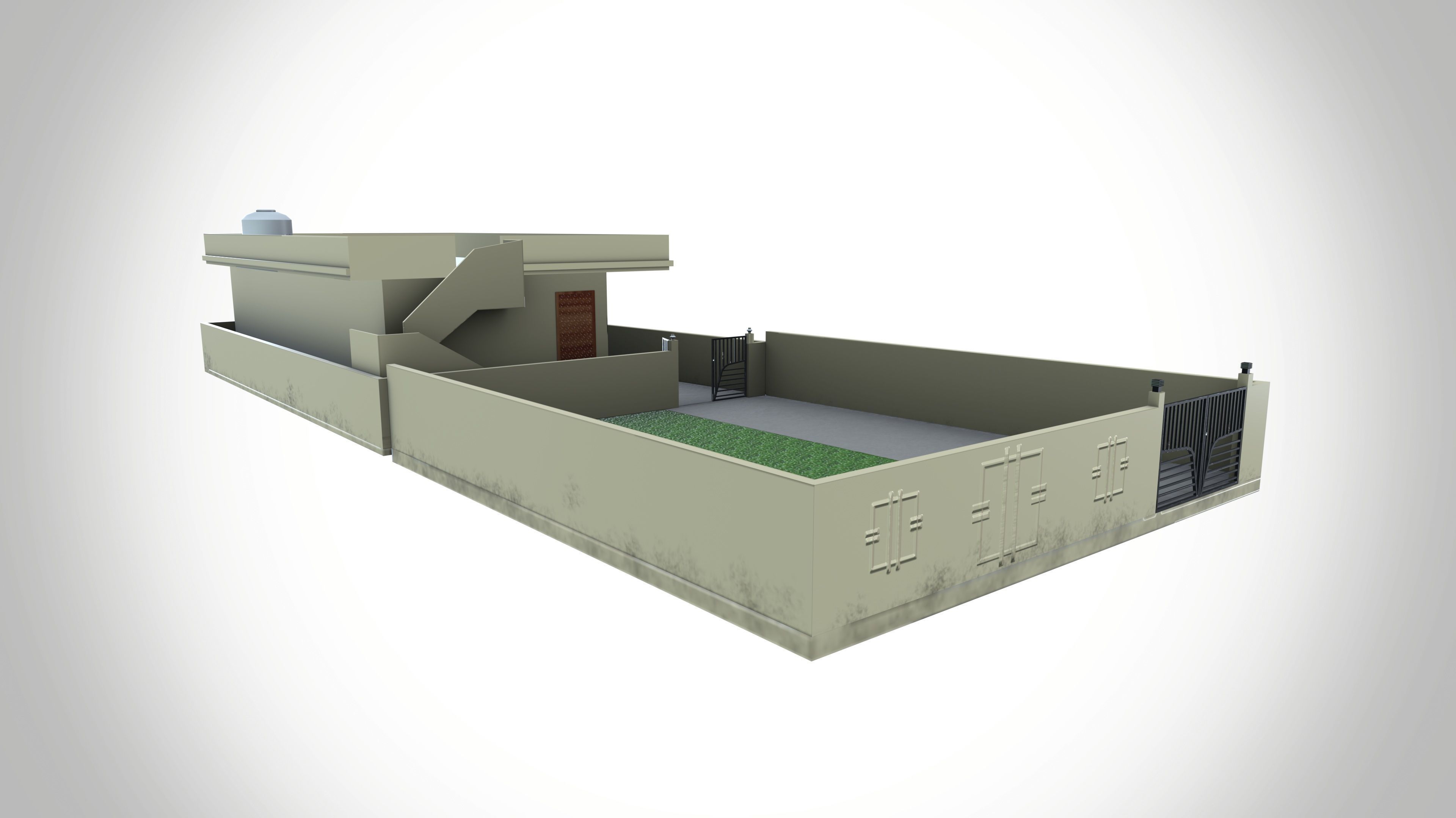 Village House Low-poly 3D model_2