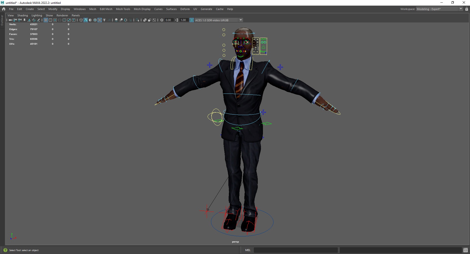 Toon Professional in Suit Businessman Low-poly 3D model_22