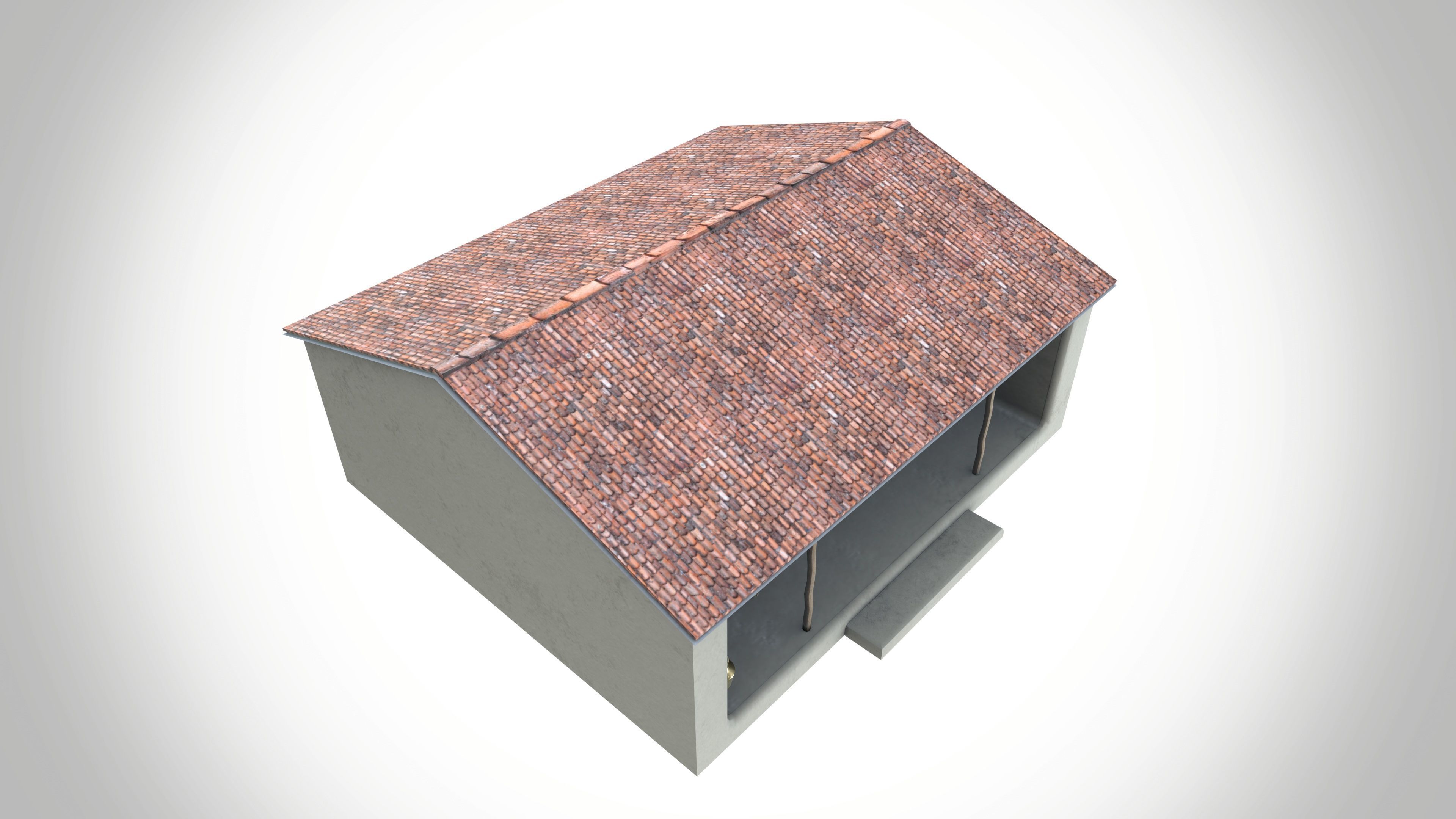 Mud Village House Low-poly 3D model_7