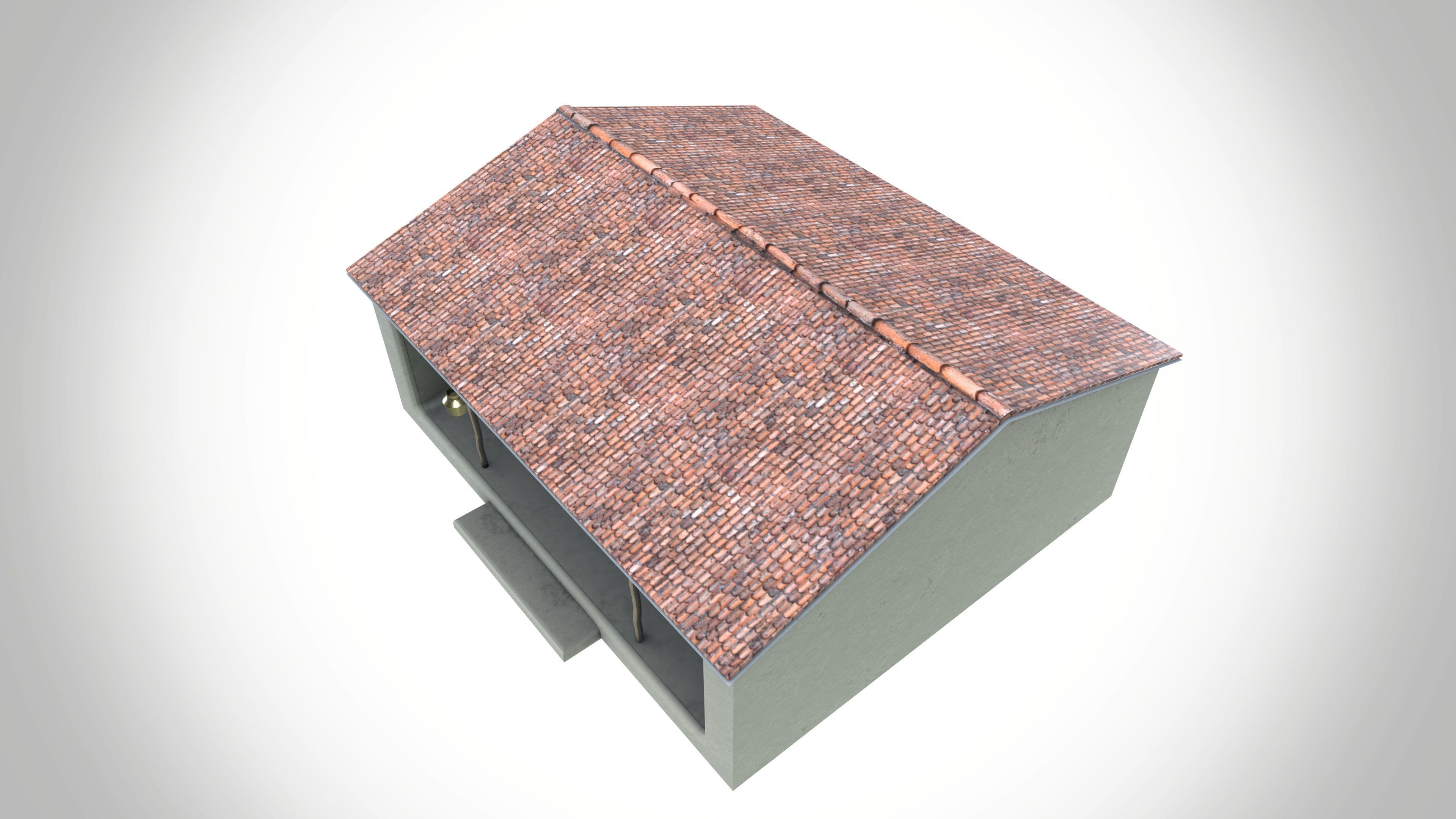 Mud Village House Low-poly 3D model_6