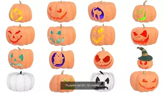 Pumpkin vol 03 3D Model Collection
