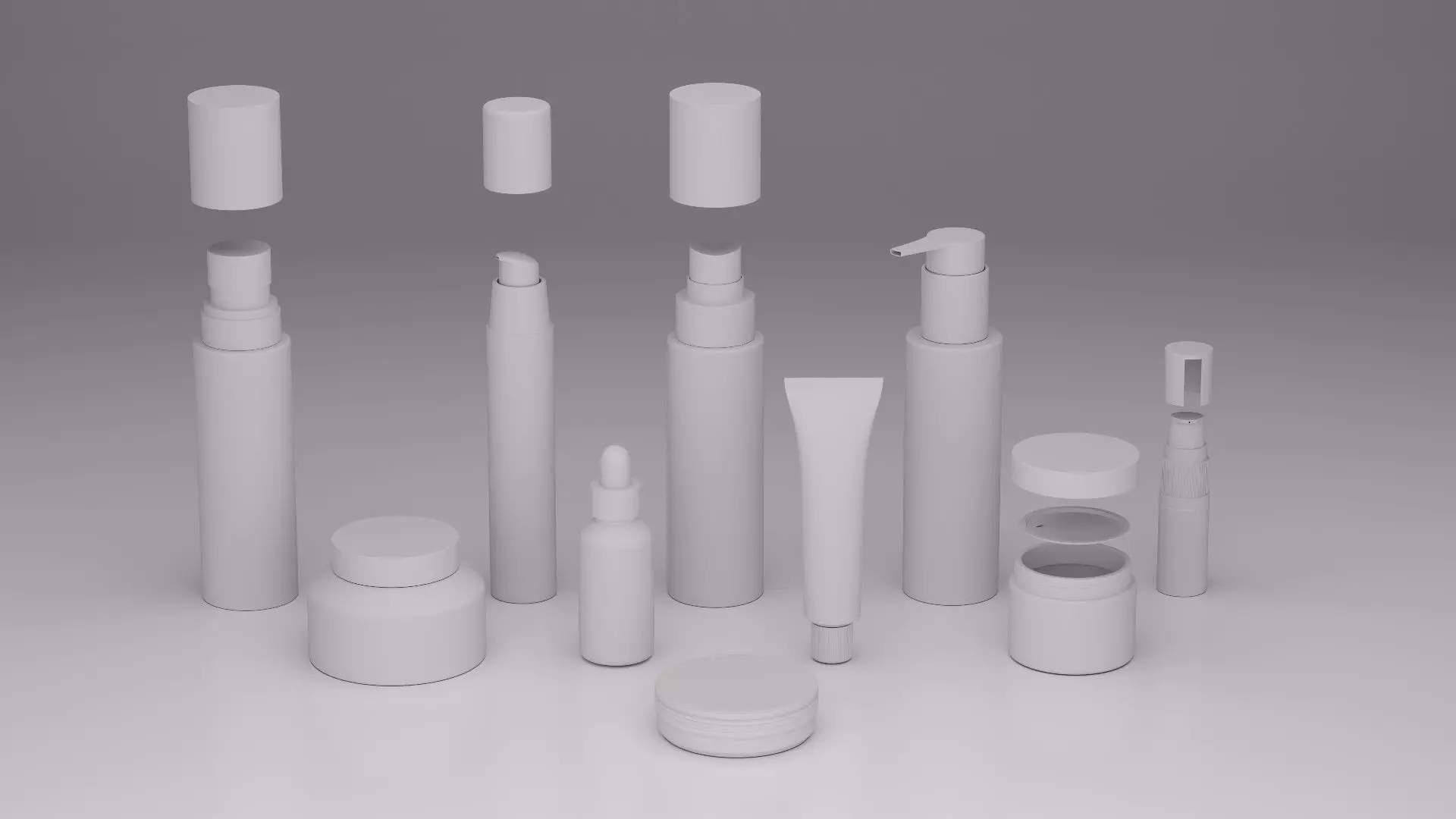 Cosmetic Bottle and Tube  3D model_0