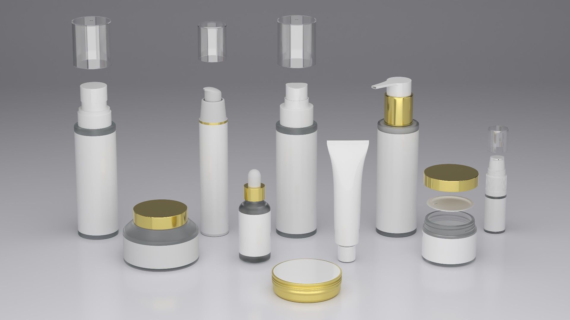Cosmetic Bottle and Tube  3D model_2
