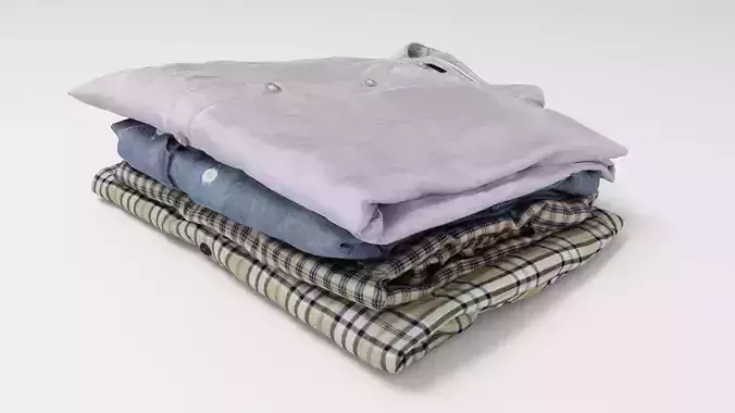 Pile or stack of folded shirts polo Generic casual wardrobe 