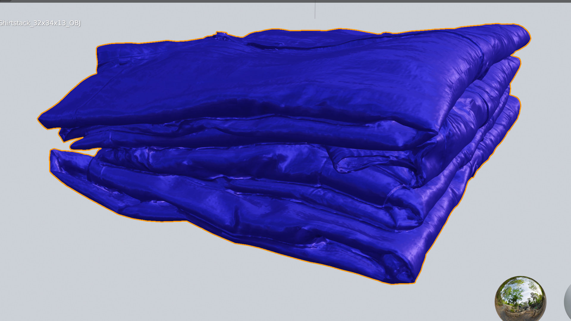 Pile or stack of folded shirts polo Generic casual wardrobe 3D model_6