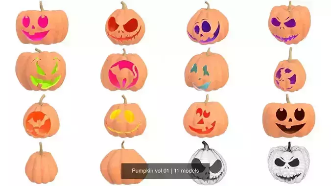 Pumpkin vol 01 3D Model Collection