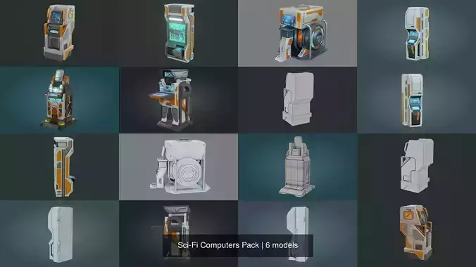 Sci-Fi Computers Pack 3D Model Collection