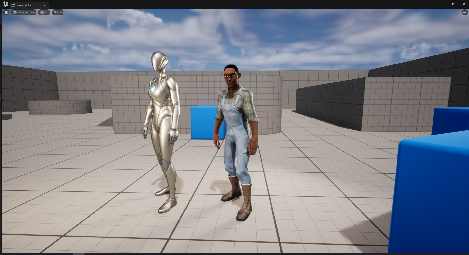 Farmer Cartoon Character in Overalls Artistic Realism Low-poly 3D model_27