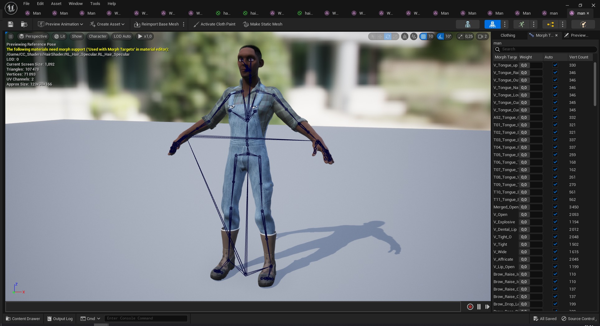 Farmer Cartoon Character in Overalls Artistic Realism Low-poly 3D model_28